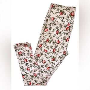 Glyder Womens Sultry High Rise Leggings Pink Strawberry Vines Print Size M